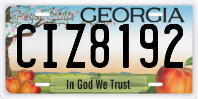 GA license plate CIZ8192