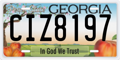 GA license plate CIZ8197