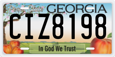GA license plate CIZ8198