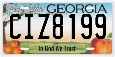 GA license plate CIZ8199