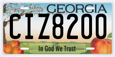 GA license plate CIZ8200