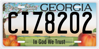 GA license plate CIZ8202