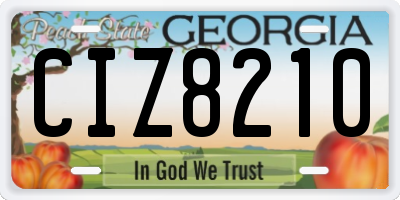 GA license plate CIZ8210