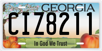 GA license plate CIZ8211