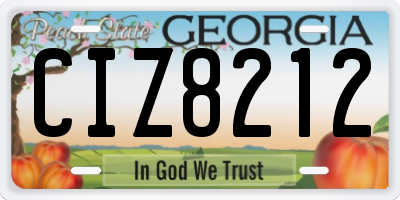 GA license plate CIZ8212
