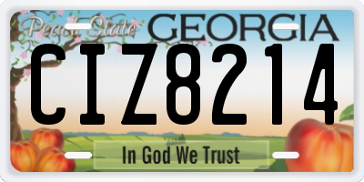 GA license plate CIZ8214