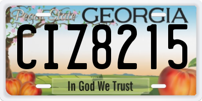 GA license plate CIZ8215