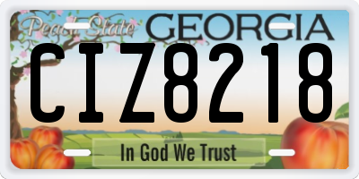 GA license plate CIZ8218