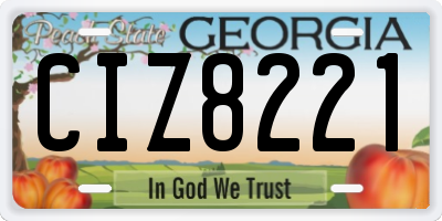 GA license plate CIZ8221