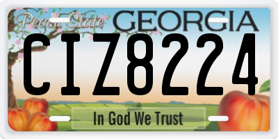 GA license plate CIZ8224