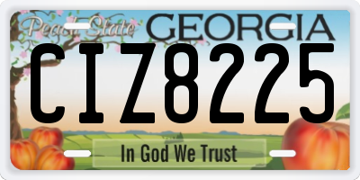 GA license plate CIZ8225