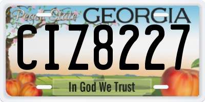 GA license plate CIZ8227