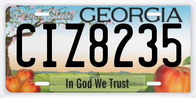 GA license plate CIZ8235