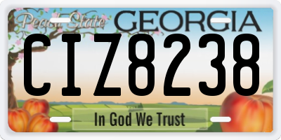 GA license plate CIZ8238