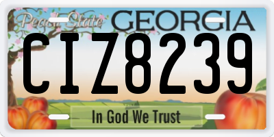 GA license plate CIZ8239