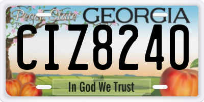 GA license plate CIZ8240