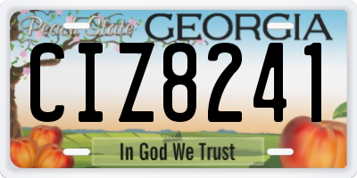 GA license plate CIZ8241