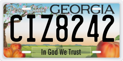 GA license plate CIZ8242