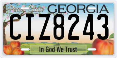 GA license plate CIZ8243