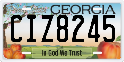GA license plate CIZ8245