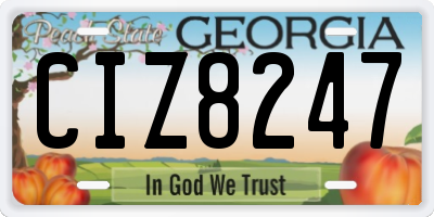 GA license plate CIZ8247