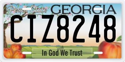GA license plate CIZ8248