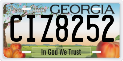 GA license plate CIZ8252