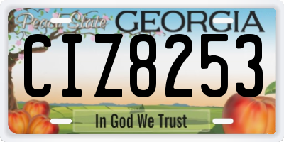 GA license plate CIZ8253