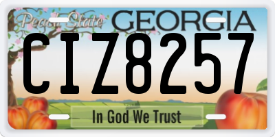 GA license plate CIZ8257