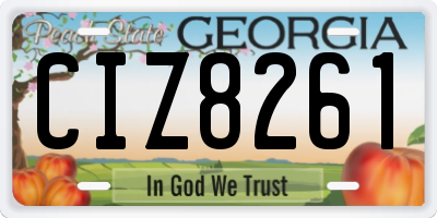 GA license plate CIZ8261