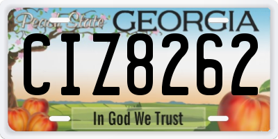 GA license plate CIZ8262