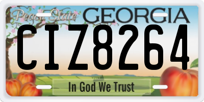 GA license plate CIZ8264