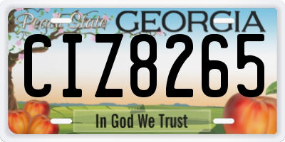 GA license plate CIZ8265