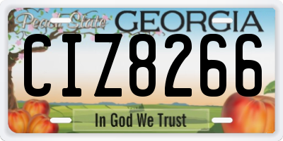 GA license plate CIZ8266