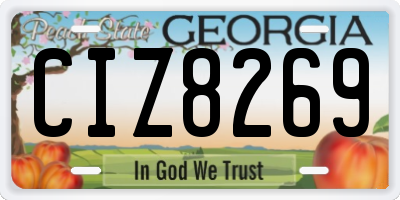 GA license plate CIZ8269