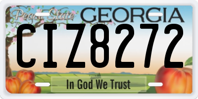 GA license plate CIZ8272
