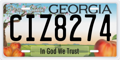 GA license plate CIZ8274