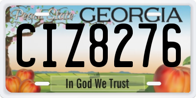 GA license plate CIZ8276
