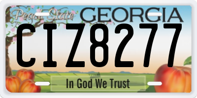 GA license plate CIZ8277