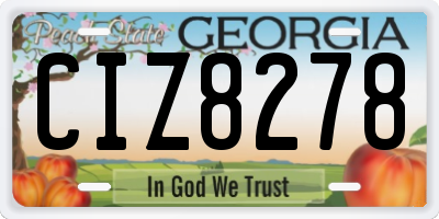 GA license plate CIZ8278