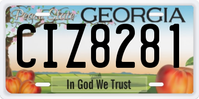 GA license plate CIZ8281