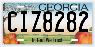 GA license plate CIZ8282