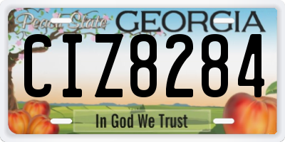 GA license plate CIZ8284
