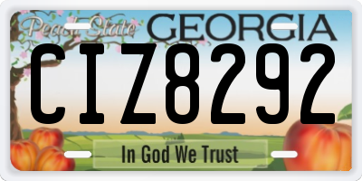 GA license plate CIZ8292