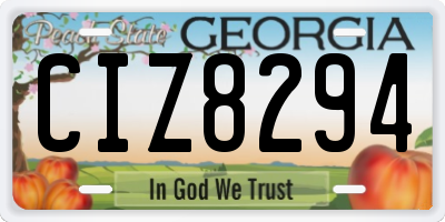 GA license plate CIZ8294