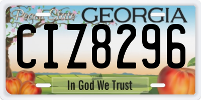 GA license plate CIZ8296