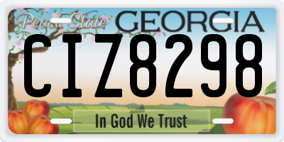 GA license plate CIZ8298