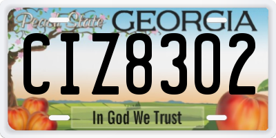 GA license plate CIZ8302
