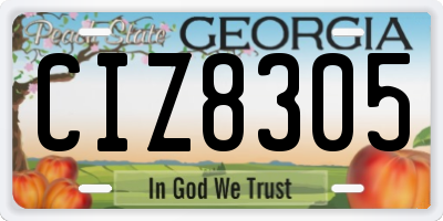 GA license plate CIZ8305