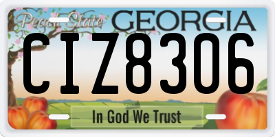 GA license plate CIZ8306
